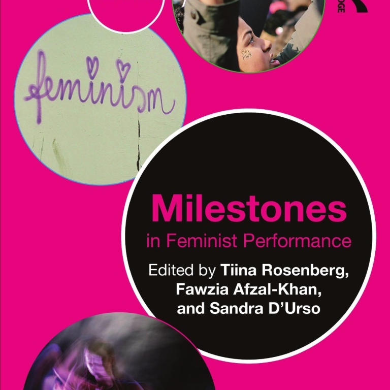 Detalj av omslaget till boken Milestones in Feminist Performance
