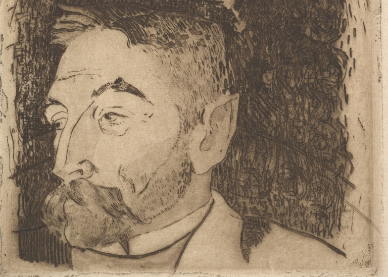 Svartvit teckning av Stéphane Mallarmé
