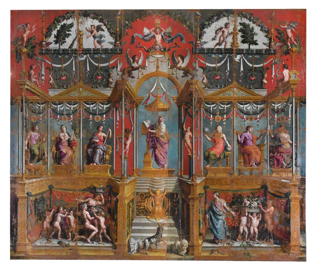 "Grammatiken bland de fria konsterna, även känd som Filosofins triumf, 1685-1690.Olja på duk - 426 x 508 cm.Paris, Mobilier national, utlånad till museet musée du Grand Siècle i Saint-Cloud.". Foto: Noël Coypel, Public domain, via Wikimedia Commons. Foto: Noël Coypel, Public domain, via Wikimedia Commons