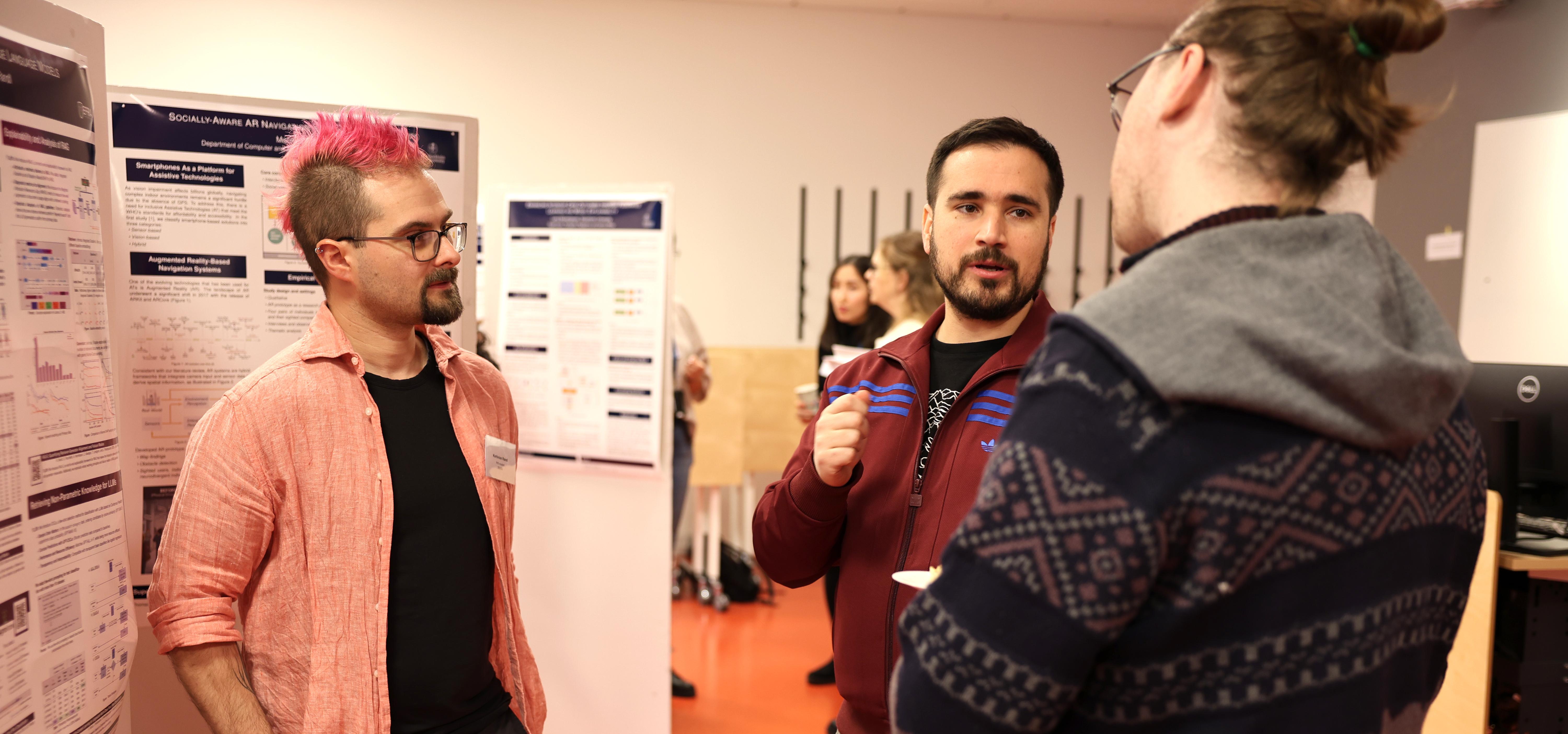 Korbinian Randl, Gonzalo Uribarri and Antonis Matakos at PhD Day 2026, DSV.