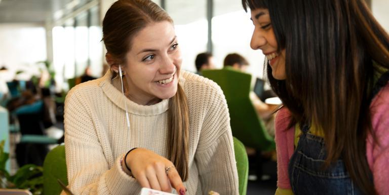 Students in Studenthuset, the student center at Frescati campus. Photo: Jens Olof Lasthein/Stockholm University