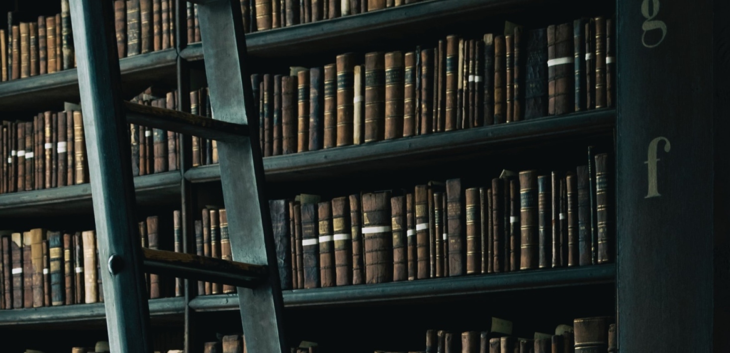 Books on shelves.