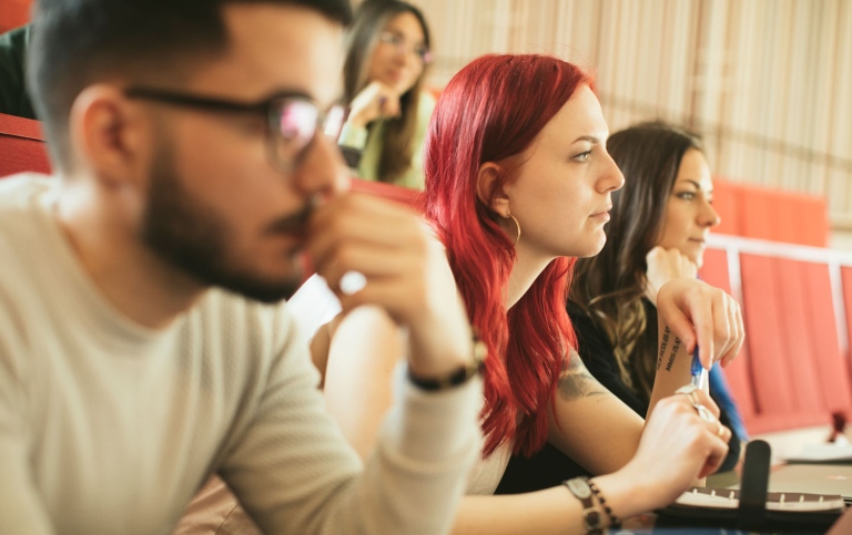Student group at lecture. Photo: Nikas Björling