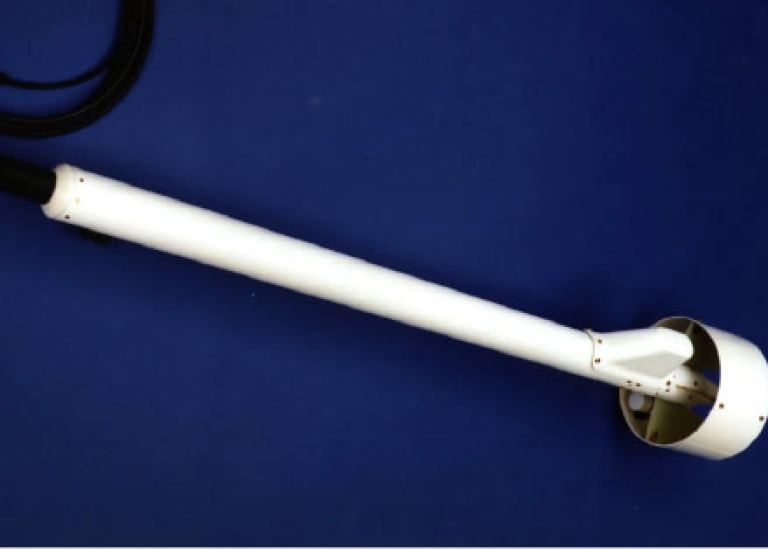 marine magnetometer, looks like a white stick