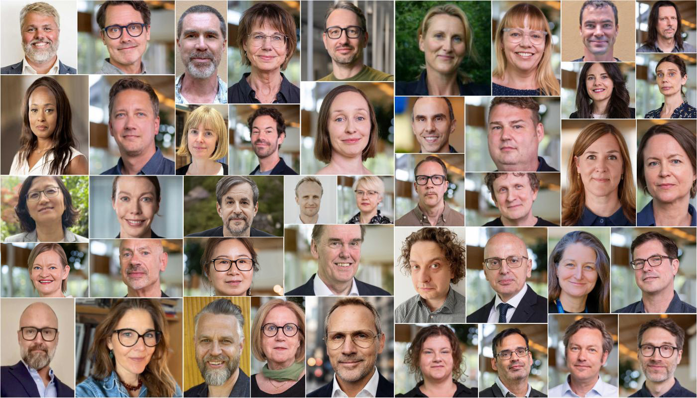 Collage med porträtt av alla nya professorer