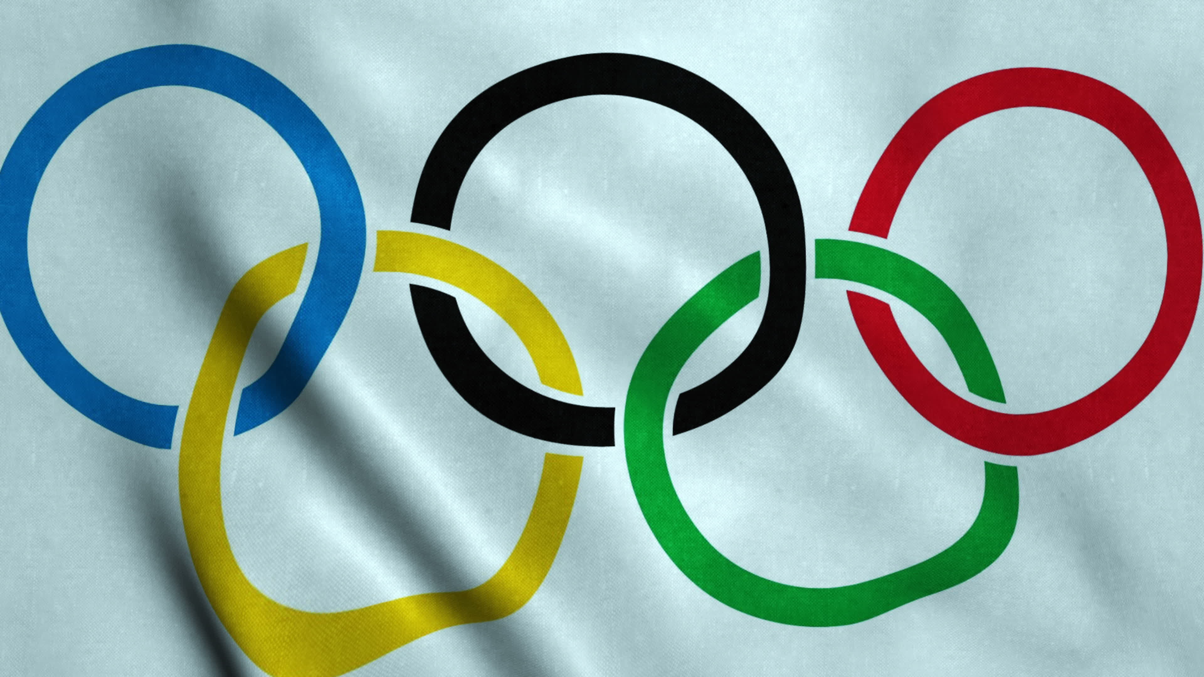 flagga med de olympiska ringarna