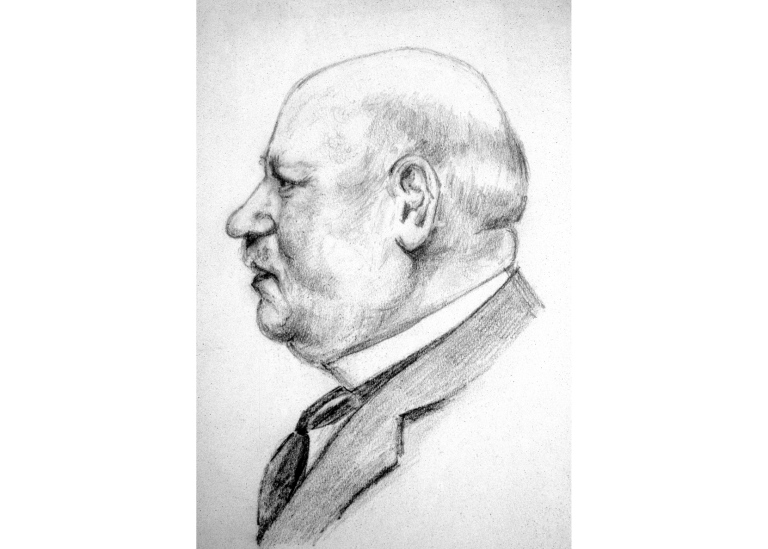 Blyertsteckning av Edvard Anderson