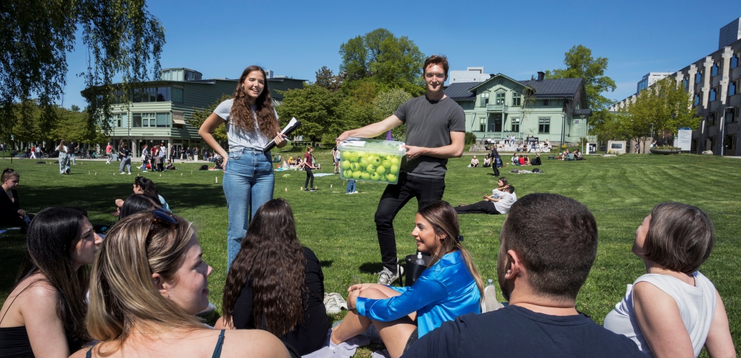 Students enjoying a social start on the semester