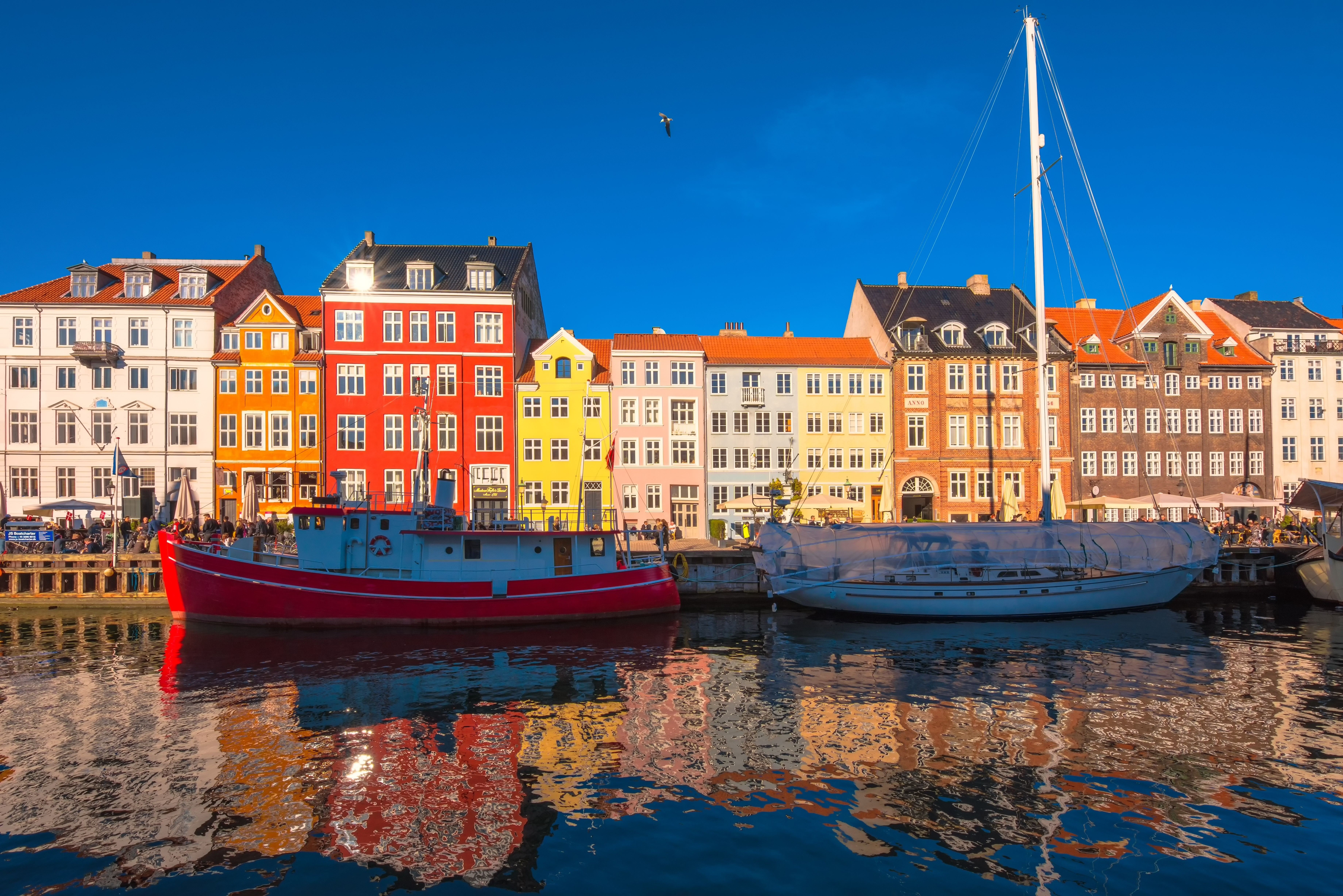 Copenhagen Nyhavn district from the water