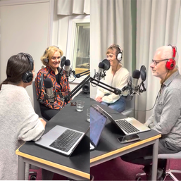 Sandra Tamm, Ellenor Mittendorfer-Rutz, Elin Lindsäter och Mats Lekander i studion.