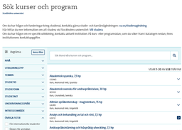 Sök kurser och program