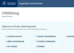 Institutions webbsida Utbildning
