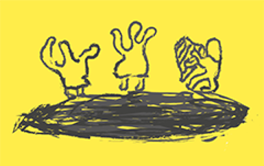 Illustration in yellow and black.