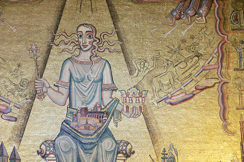 The Queen of Lake Mälaren in the Golden Hall, Stockholm City Hall.