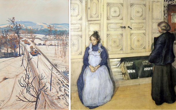 Stanisław Wyspiański (1869-1907), Vy över Kosciuszko-högen, 1905, National Museum, Krakow. Carl Larsson, Mor och dotter, 1903, Thielska Galleriet, Stockholm.