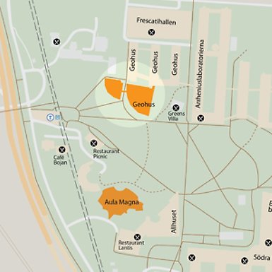 detail of a map over Stockholm University
