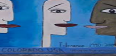 Painting of faces.