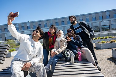 Students taking a selfie.