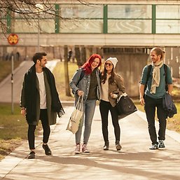 Studenter som promenerar vid Frescati