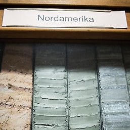 Remsor av prover med tydliga lervarv