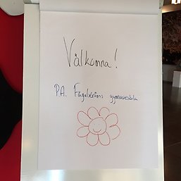 A1 sida där det står "Välkomna!"