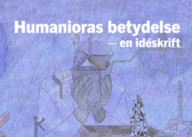 Omslag i blått med blandade illustrationer.