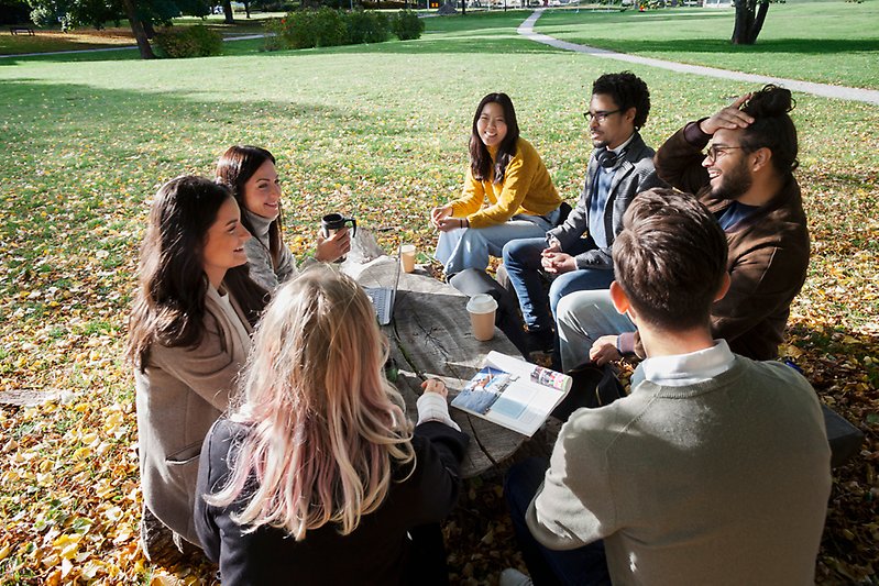 Students outside on the Frescati campus.