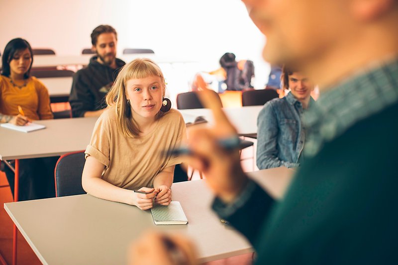 Students in seminar room.