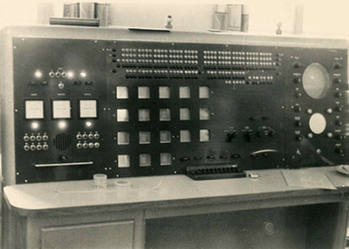 A control panel big as a desk.