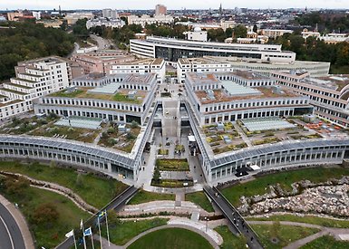 Aerial drone photograph of Albano and the Albano Steps.
