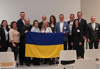 Gruppfoto med deltagare från Rethinking Cities in Ukraine från Stockholm Summit på Regeringskansliet 2023/2024