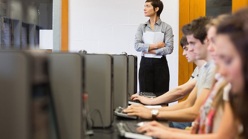 Students in computer room