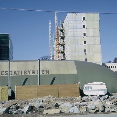 Från byggandet av Södra huset i Frescati i början av 1970-talet.