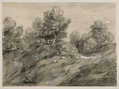 Målning av landskap med herde, från 1780-talet.
