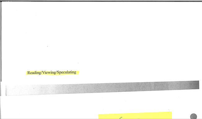 Reading/Viewing/Speculating.