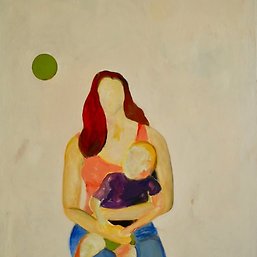 Image on the cover of the thesis showing a painting of a woman holding a child.