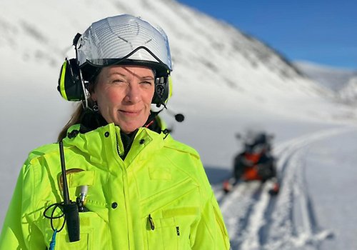Nina Kircher doing research outdoors.