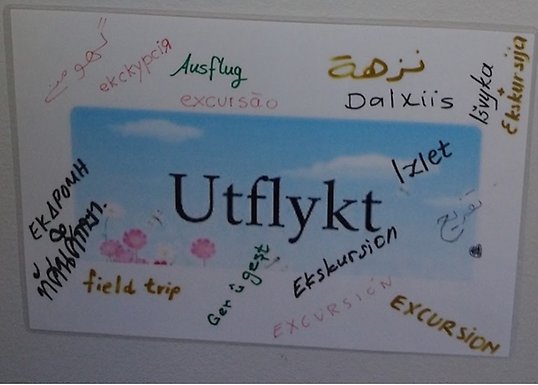Utflykt står på flera språk