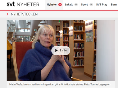 Bild från nyhetsartikel med Malin Tesfazion.