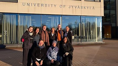 Our participants in front of the University of Jyväskylä