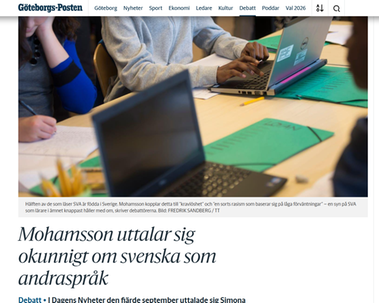 Skärmbild av artikeln från GP.se.