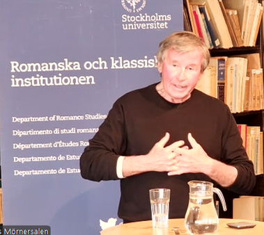 Professor David G. Haglund under föreläsningen på Latinamerikabiblioteket vid Nordiska latinamerikainstitutet (NILAS) på Stockholms universitet den 7 maj.