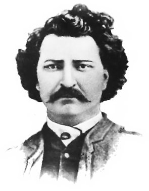 Louis Riel, after a carte de visite from 1884.
