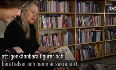 Elina Druker i intervju med SVT:s reporter Rebecca Lundberg.