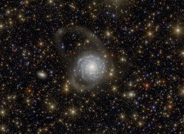 ARRAKIHS simulation of the low surface brightness features in the halo of a spiral galaxy like the Milky Way.