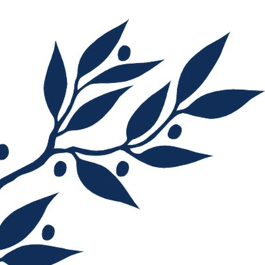Cover with an illustrated darkblue olive branch.