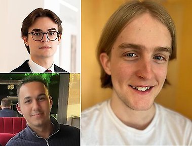 César Kylberg, Isak Englund and Shawn Hellberg, recipients of the Cassel Prize Spring 2026.