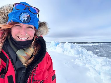 Jessie Creaman at the ARToFMELT expedition, led from Stockholm University, in 2023.