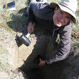 Patrick Applegate, diging a hole in greenland.
