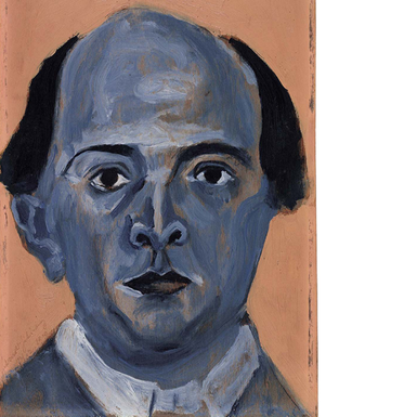 Blaues Selbstportrait 1910 Arnold Schönberg.